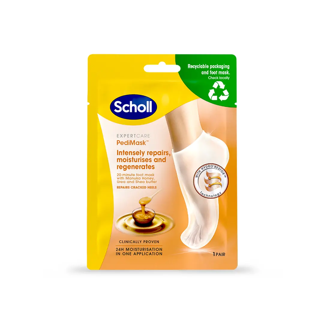 Scholl PediMask Honey Manuka fotmaske sokker 1 par